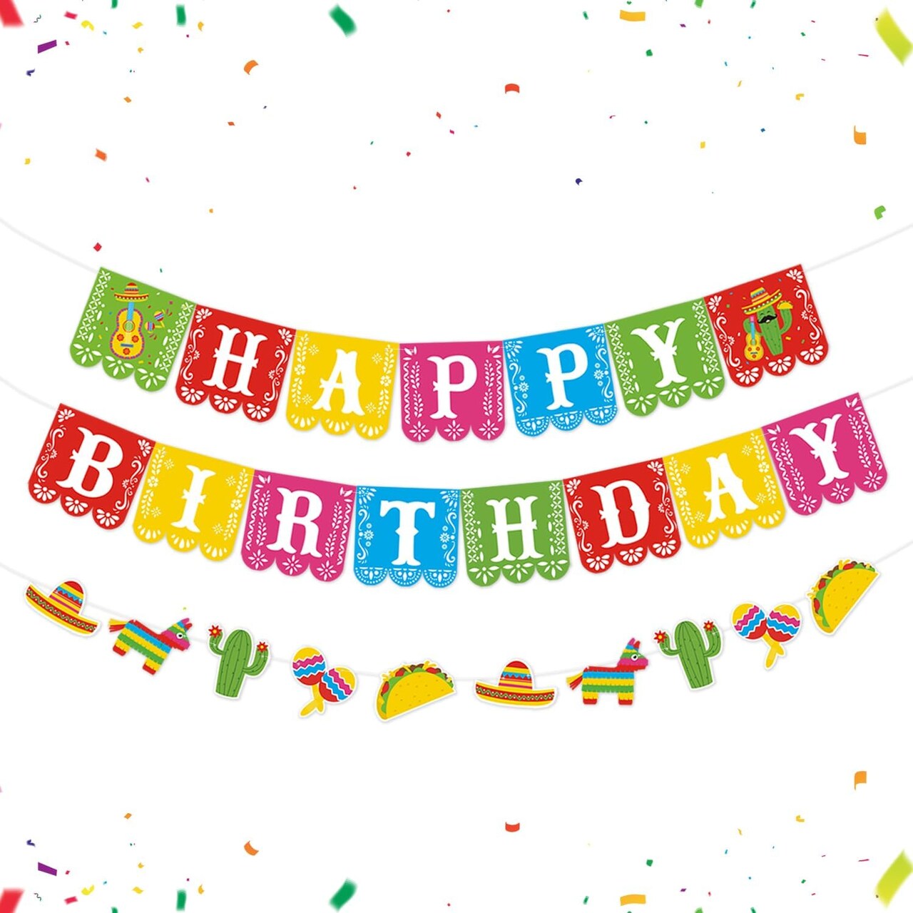 3 PCS Mexican Happy Birthday Banner Cinco De Mayo Decoration Fiesta Party Decoration Mexico Birthday Themed Decor Fiesta Taco Mexican Photo Booth Background Birthday Banner Party Supplies